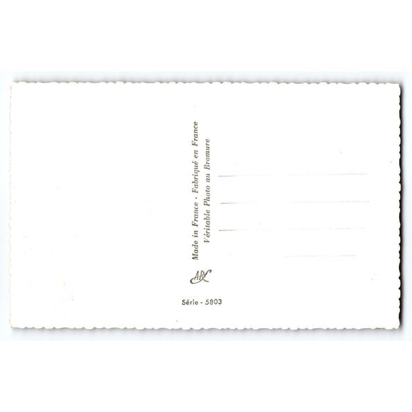 Santa Claus Hold Doll Christmas Postcard Old World France Gel Church Toys Noel - Picture 2 of 2